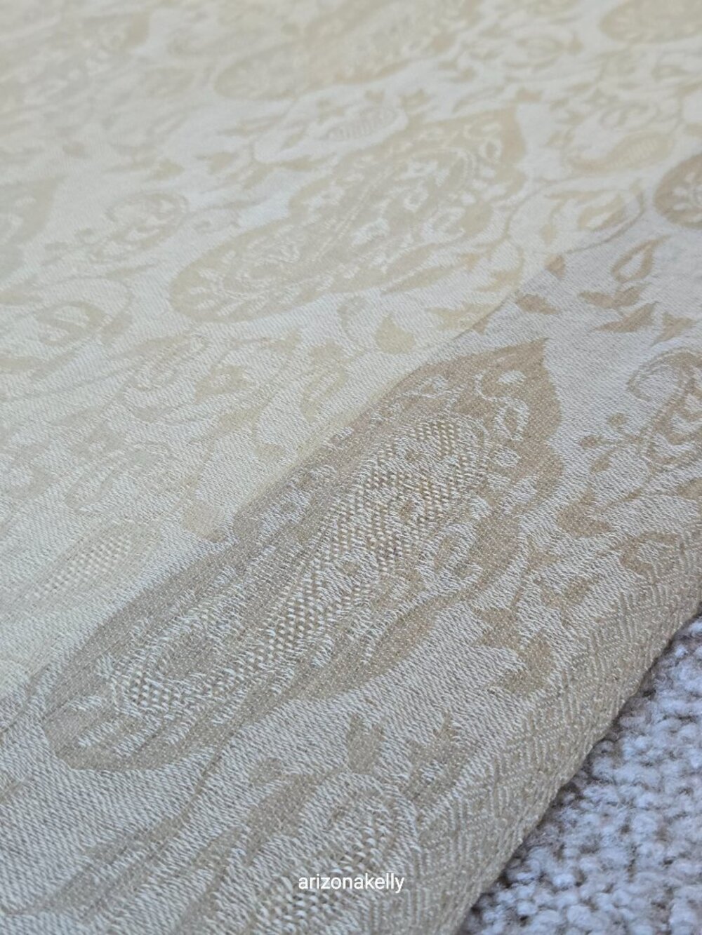 Cashmere Jacquard Scarf Lightweight Woven - Picture 2 of 15